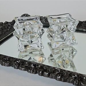 Lead Crystal 3D Star Candle Holders Modern Elegant Candlestick Diamond Geometric